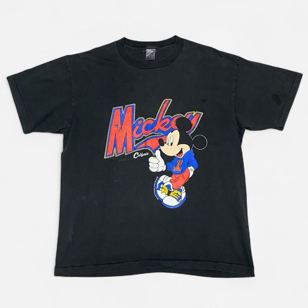 Vintage single stitch Mickey Mouse big graphic black T-shirt